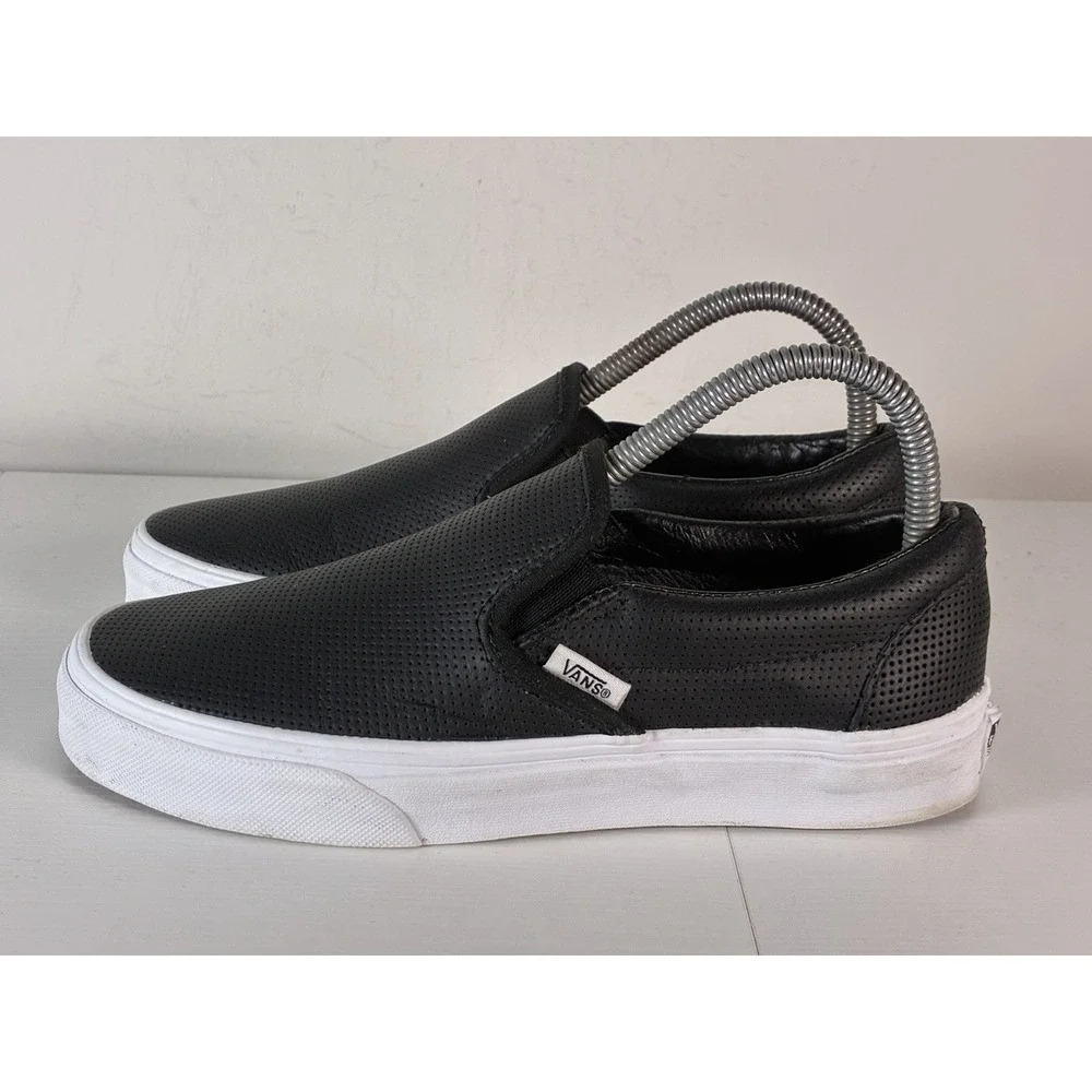 Women's Vans Leather Black Slip Size 7 Shoes